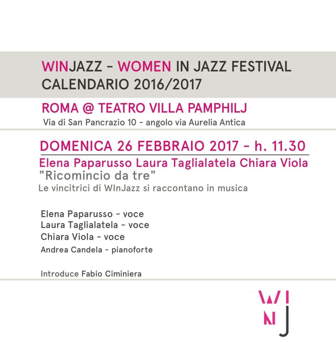 WomanInJazz's tweet photo. #WInJazz ricomincia! 3 donne 3 voci 3 autrici 3 vincitrici di #WomenInJazz https://t.co/bQ6JbgsKTH