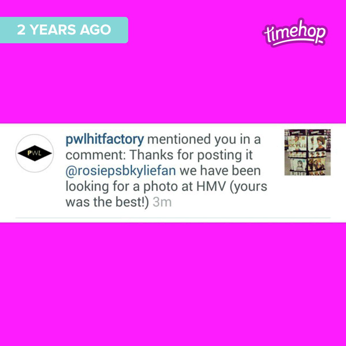 RLeBonTennant's tweet image. Two years ago today, I got noticed by @PWLHitFactory on Instagram! OMT...wow! 😱😱😉😃😃😍😍💖💙👍👍 #KylieMinogue #PWLHitFactory