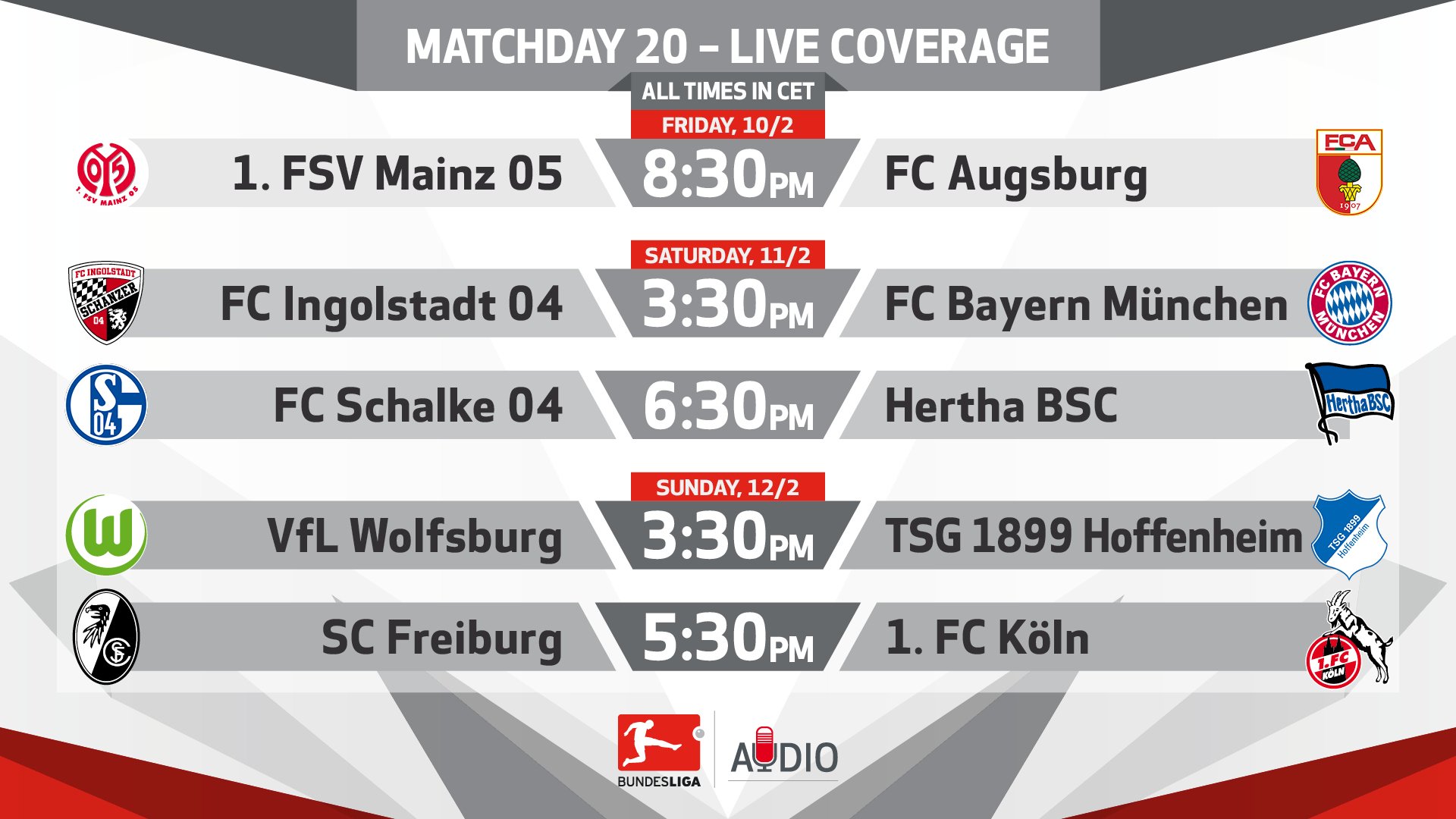 Complex virtual ballet Bundesliga English on Twitter: "You can enjoy LIVE radio commentary from 5 mouthwatering MD20 clashes over the weekend on #Bundesliga Audio! 👉 https://t.co/HZXMHOk1hi https://t.co/hEzNfk274O" / Twitter Complex virtual ballet Bundesliga English on Twitter: "You can enjoy LIVE radio commentary from 5 mouthwatering MD20 clashes over the weekend on #Bundesliga Audio! 👉 https://t.co/HZXMHOk1hi https://t.co/hEzNfk274O" / Twitter