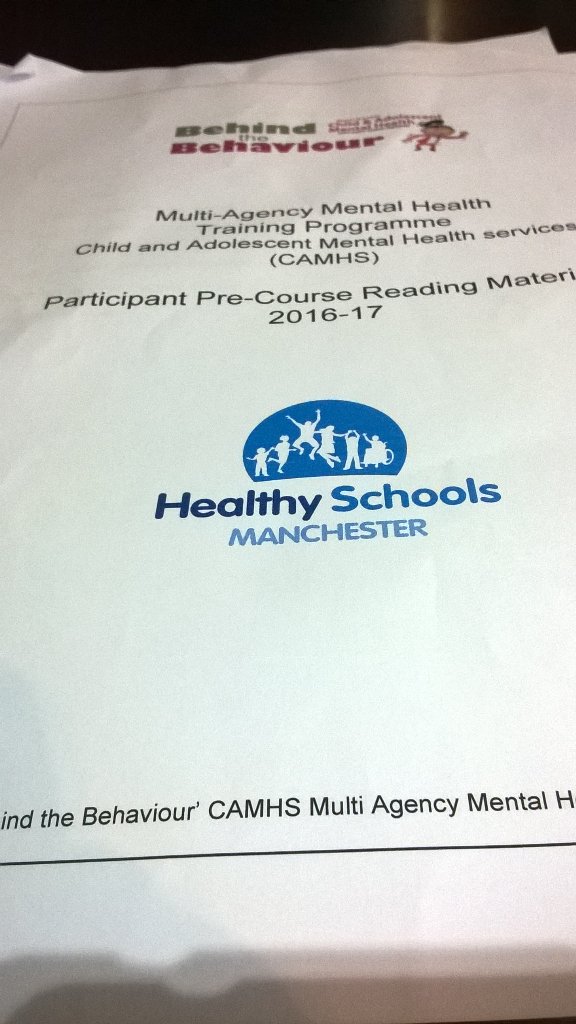 EHP_uk's tweet photo. All ready for today's #behindthebehaviour training course with @CMFTNHS #CMFT #CAMHS #training #CPD https://t.co/DsU3KkovvA