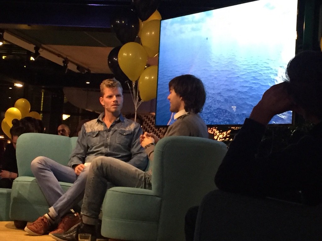 pitvistwit's tweet photo. Dat was een inspirerende #Climatecollegetour met #BoyanSlat in The Student Hotel. Zijn #Oceancleanup is een hoopvol project. https://t.co/uLGhLpWw1N