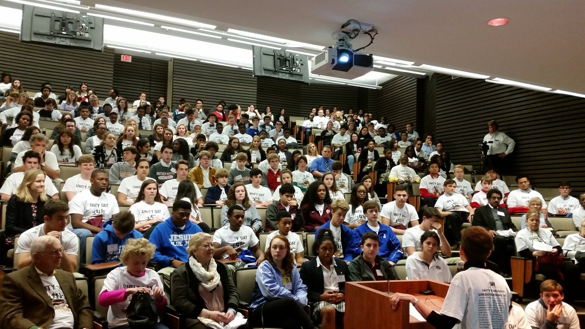 ADLSouthCentral's tweet photo. 225 students, 30 schools, and a day of incredible dialogue lies ahead. #ADLUnityDay2017 https://t.co/66PMwhvtJu