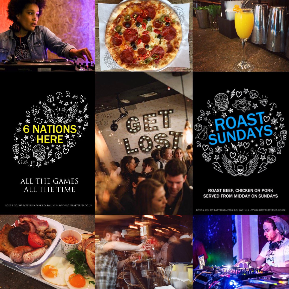 lostbattersea's tweet photo. This #weekend line is awesome #FridayFeeling #livemusic #cocktails #brunch #Bottomless #pizza #sixnations #drunk #party #Roast #hangover https://t.co/eN3QNKKNmK