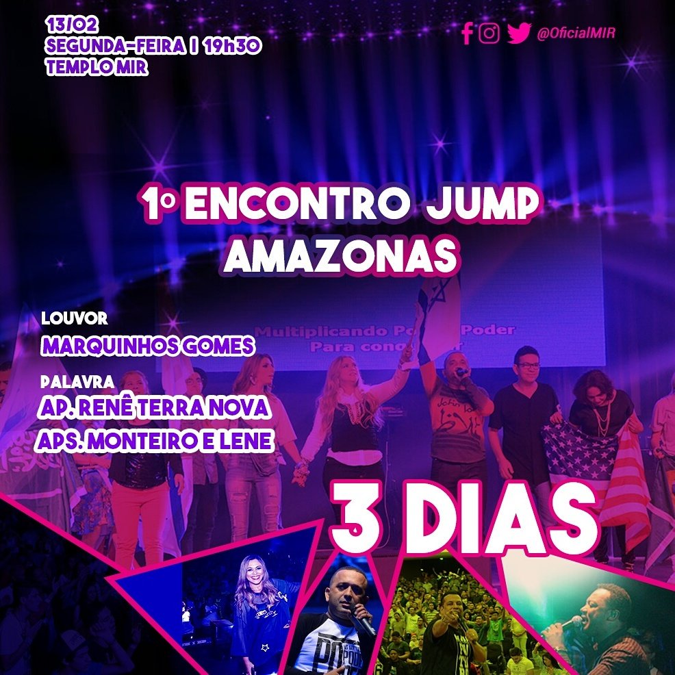 ⏰Jumpistas, tá chegando a hora!  Faltam apenas 03 dias para o nosso 1o Encontro JUMP Amazonas!!!! Vai ser PODER! 🔥