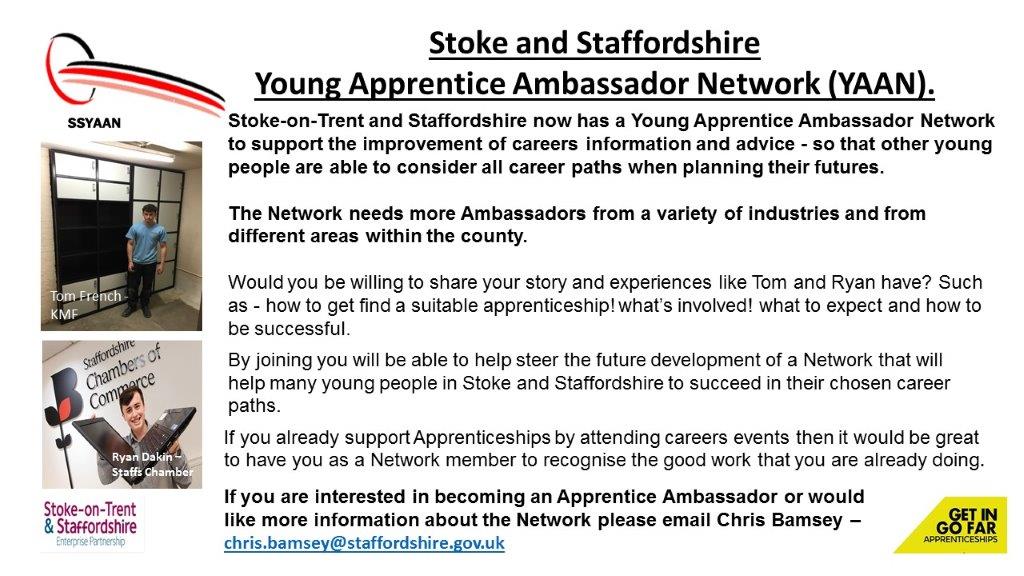SSYAAN16's tweet photo. Join our network. We would love to have you on board! #stoke #staffs #apprenticeships https://t.co/WdkyjzgGpc