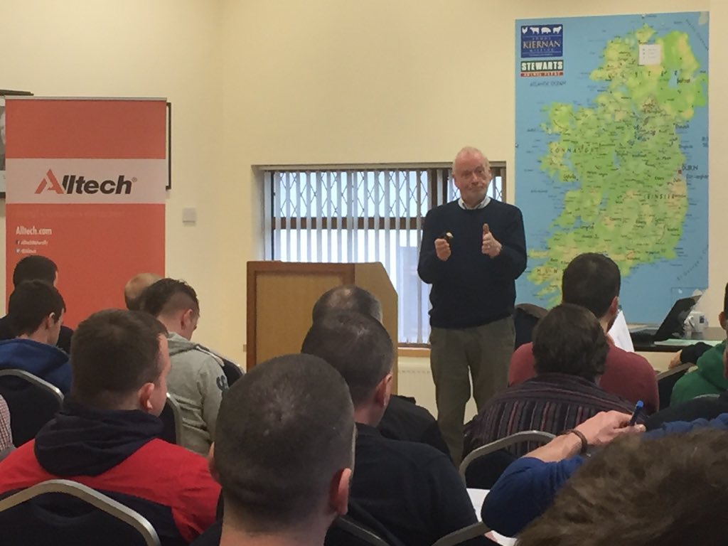 Alltech's tweet photo. Bill Close outlines the importance of knowing the parity structure of your sow herd #pigsignals @KMStewarts #AlltechIreland https://t.co/jZepb03pPi