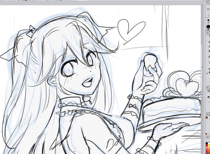 バレンタイン絵間に合うかなぁ……; 