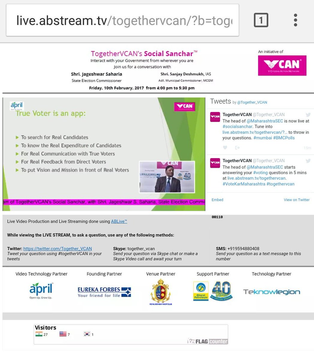 sandeepohri's tweet image. State Election Commissioner, JS Saharia talking about 3 new Mobile apps for voters!
Tweet with #togethervcan or
Send an SMS to +919594880408