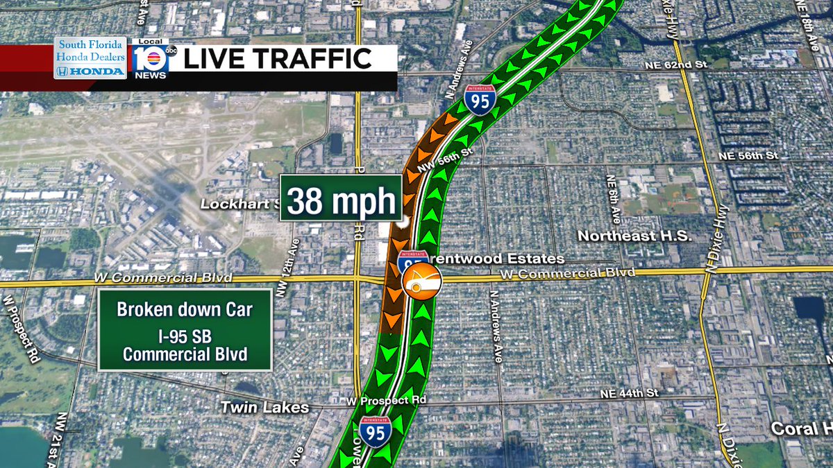 Broken Down Car on I-95 SB at Commercial Blvd #traffic https://t.co/WibHlrciXc
