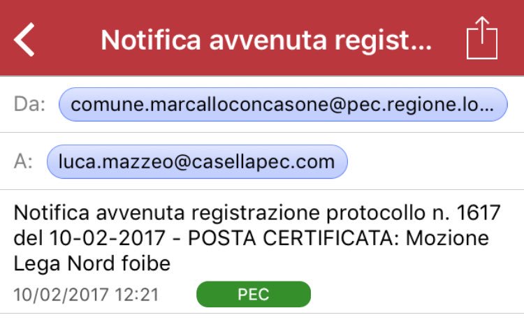luca_maz23's tweet photo. Protocollata MOZIONE a #MarcalloconCasone per intitolare una via ai Martiri delle #foibe #10febbraio https://t.co/t4Ht7Ngoie
