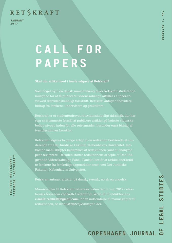 Call for paper with our new @Retskraft design. English call will be out soon.
#CallForPapers #CfP #Retskraft #LegalScholarship