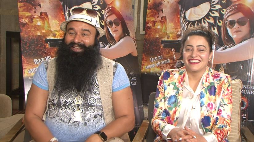 Bollyhungama's tweet photo. .@Gurmeetramrahim &amp; @insan_honey's EXCLUSIVE interview for #HindKaNapakKoJawab https://t.co/uFVAAhoQsa https://t.co/KZlwDsHWfs