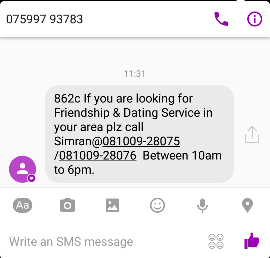 mithunydk's tweet photo. @BlrCityPolice @TRAI @VodafoneIN check the kind of promotion sms being sent..! https://t.co/5tJRT1ZGys
