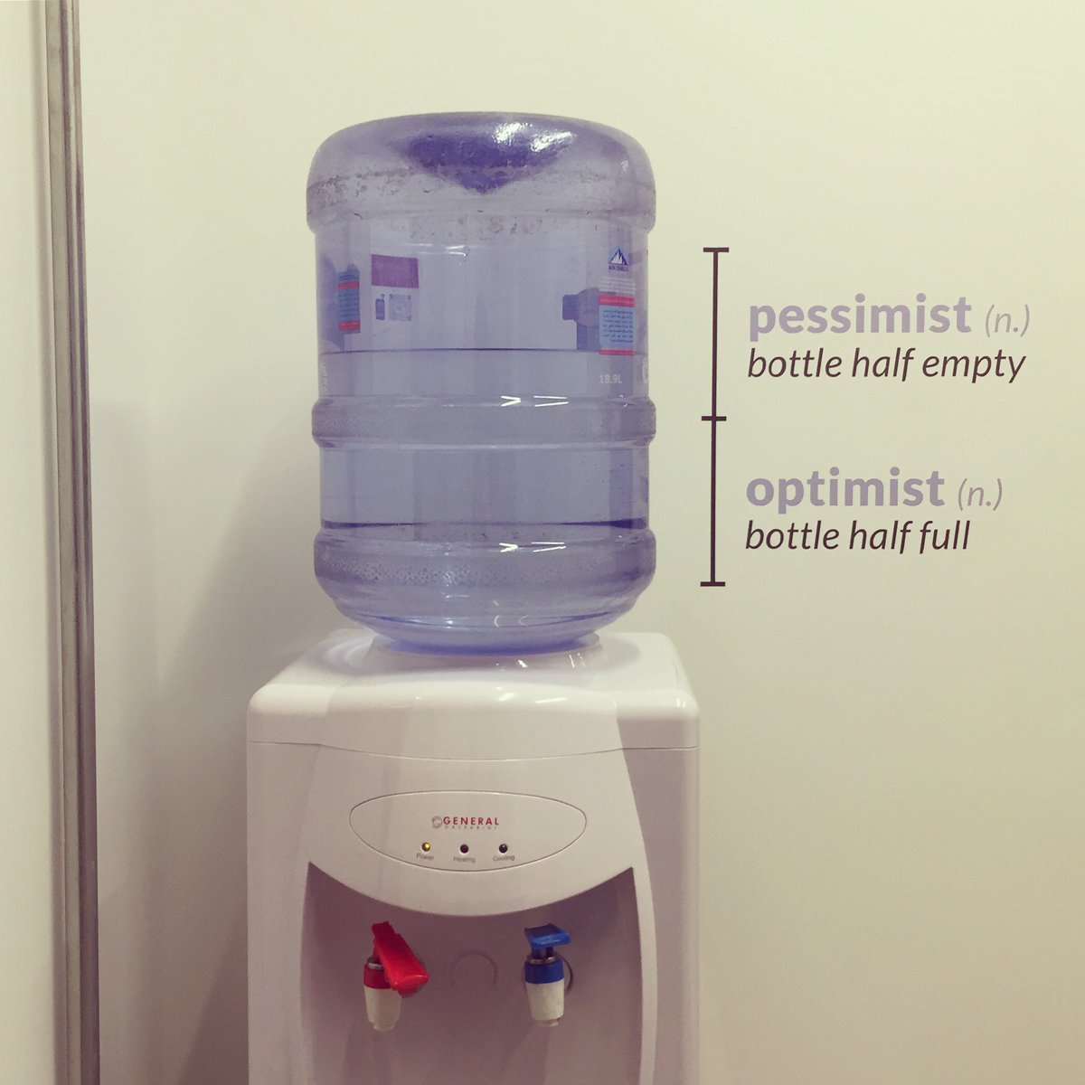 antwork's tweet image. Ever looked at a water gallon this way?
 #agileoffice #optimist #pessimist #perspective #branding #independentworkforce #beyondcoworking