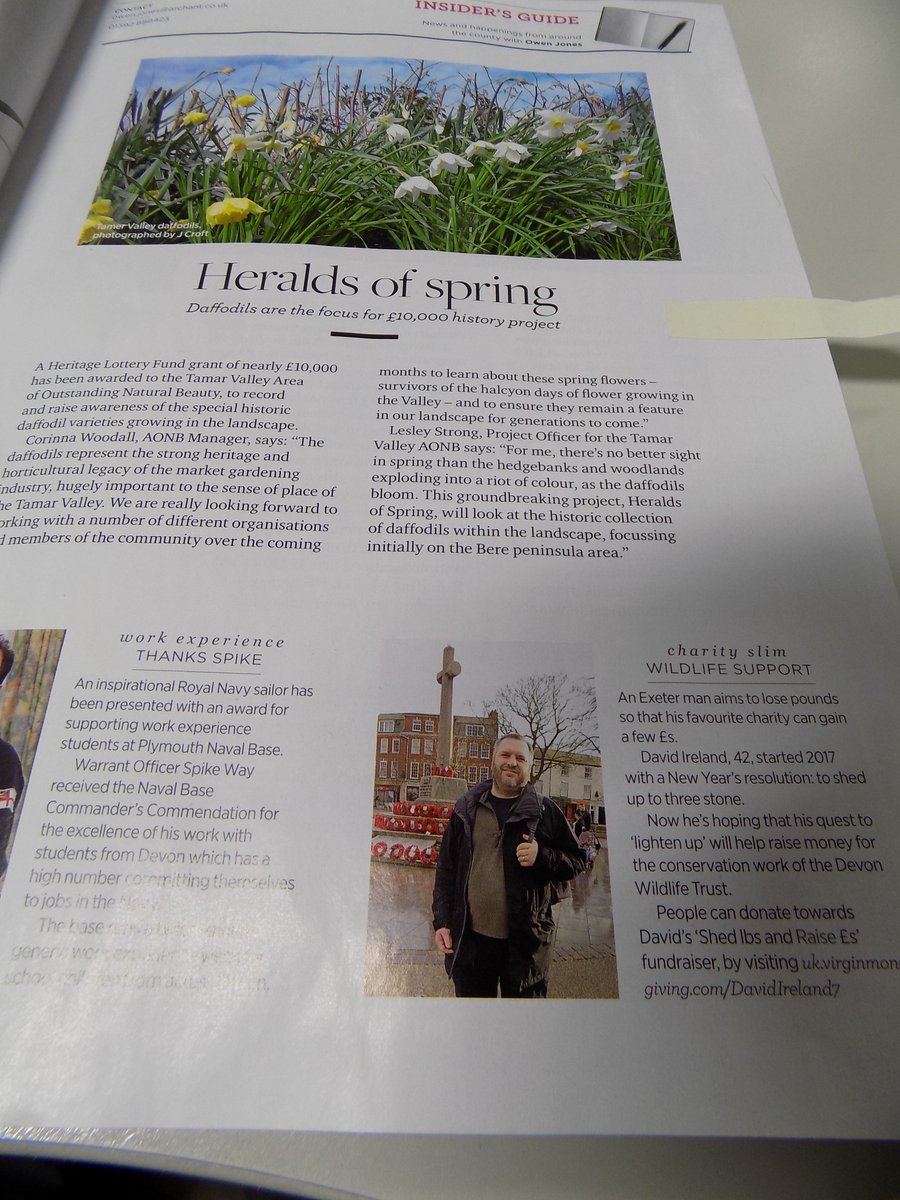Wildlife247's tweet photo. Nice to actually pick up a copy of the March edition of @DevonLife with my fundraiser news piece, good to have a baseline image to refer to! https://t.co/N3ShI5A1T8