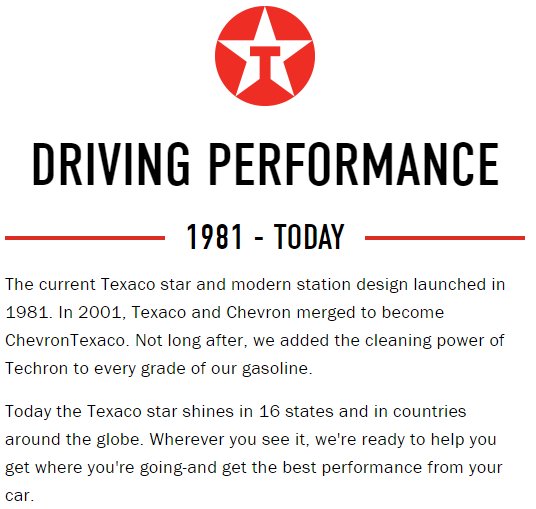 We've changed our look a bit over the years, but we've never stopped fueling adventure 
Buckle up for a trip through time w/ the Texaco star