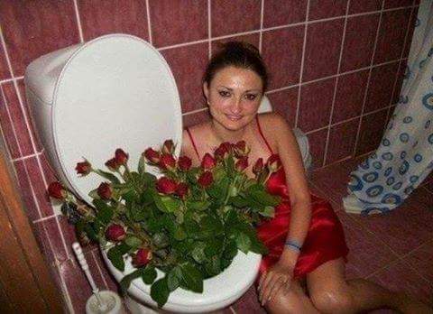 Tip for Valentine's day: don't forget a vase when you buy flowers, flowers deserve better than this