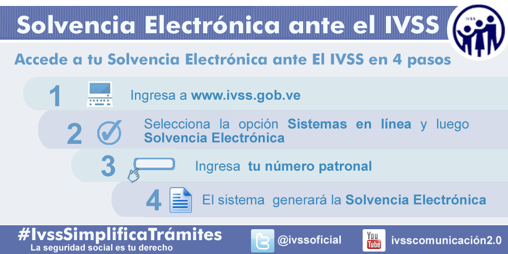 ambdiliosequera's tweet photo. Ingresa a https://t.co/HvqXm0fTnK y en sólo 4 pasos consulta tu Solvencia Electrónica #IVSS #SimplificaTramites #SinGestor https://t.co/U7CqzqD8tA