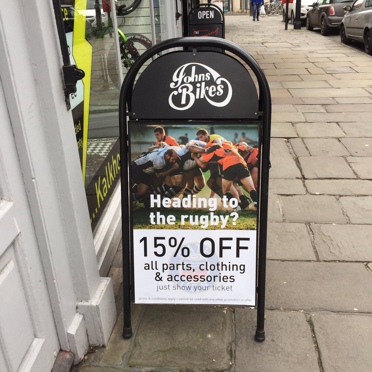 johnsbikes's tweet image. We've also got a cheeky little offer for @bathrugby ticket/season holders. 15% off anything in store. T&amp;amp;Cs apply #bathrugby #offer
