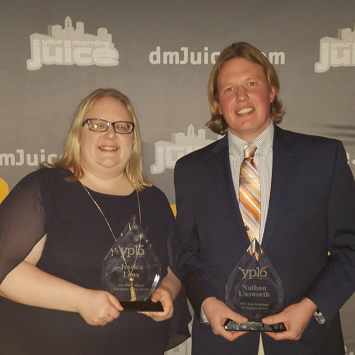 GettoKnowNewton's tweet photo. Congratulations to Jessica &amp; Nathan for winning the @dmJuice @ypcdsm #yp16 awards last night! We are proud of both of you! #knownewton https://t.co/l8HPYYdoRX