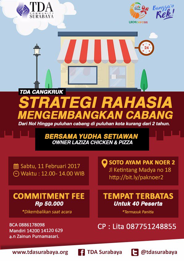 TanganDiAtas's tweet photo. #TDAEvent @tdasurabaya 11 Feb 2017: Cangkruk ‘Strategi Rahasia Mengembangkan Cabang’ - https://t.co/HfNjfPpB9r https://t.co/LGMcMqNwhk