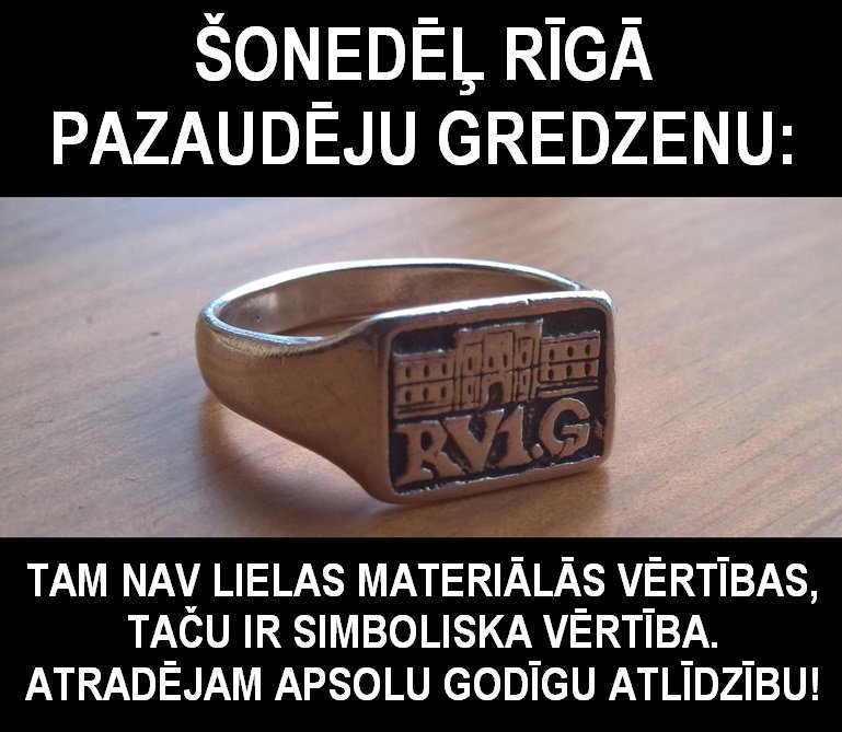 skruzis's tweet image. Būšu pateicīgs, ja ar #tviterspēks palīdzību palīdzēsiet man atrast šonedēļ Rīgas centrā pazaudēto sudraba gredzenu