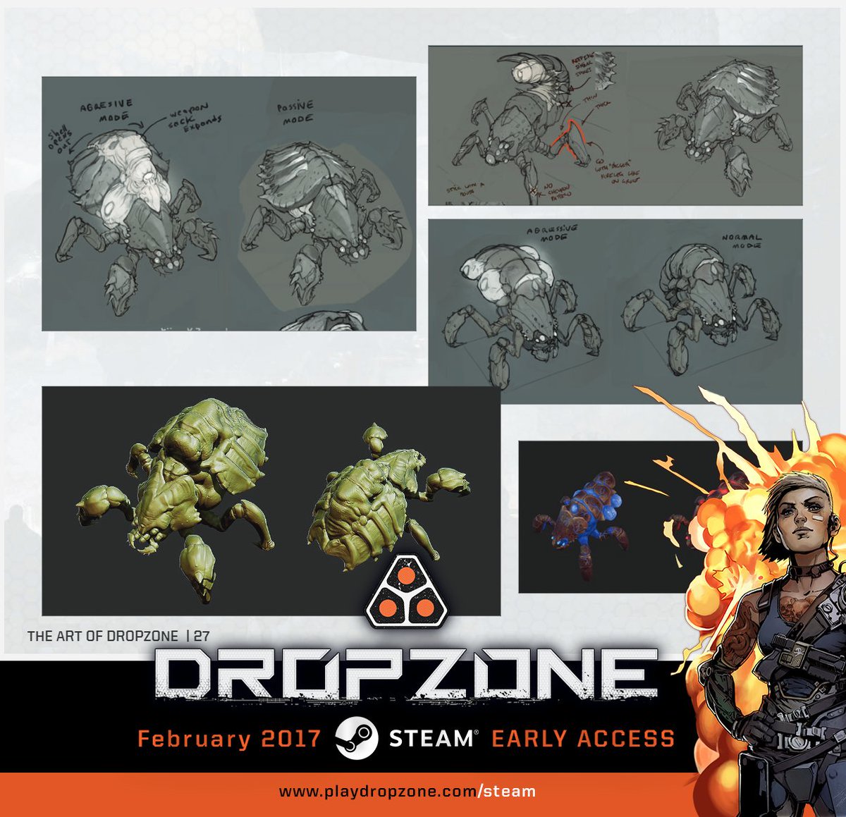 Only 5 days left until Dropzone hits Steam! This image is part of our "Art of Dropzone", an e-book available in the Commander's Bundle!