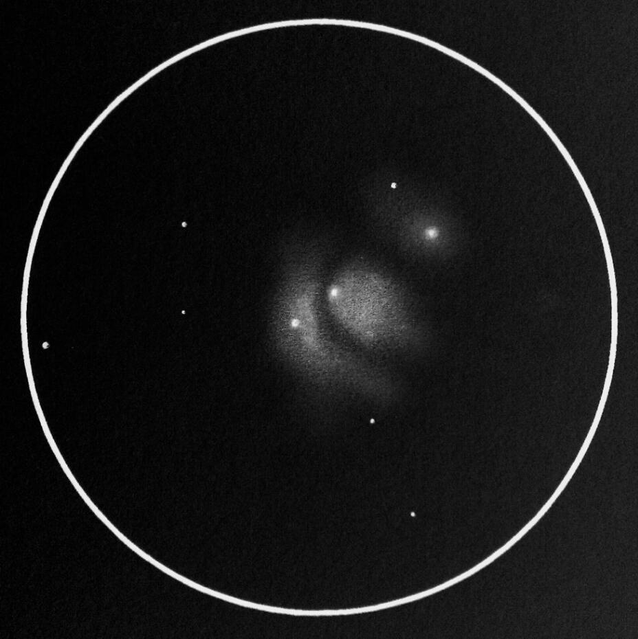 sjb_astro's tweet photo. My #astrosketch of #M78 (centre) and #NGC2071 (upper right) from 26.11.16 with 6" scope at 60x @EpicCosmos https://t.co/7UugXsNmLi