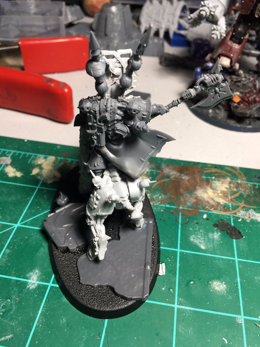 couchatron's tweet photo. Built a #Chaos #Khorne Lord on Juggernaut this morning #chaosspacemarines #blacklegion #40k #fallofcadia https://t.co/92btXN5yVh