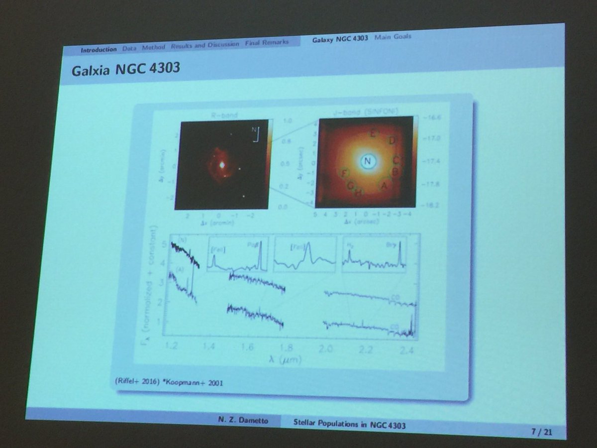 DMontesG's tweet photo. Natacha Zanon Dametto - Stellar Populations in NGC 4303 #IWSSL2017 https://t.co/cflyHgFkO5