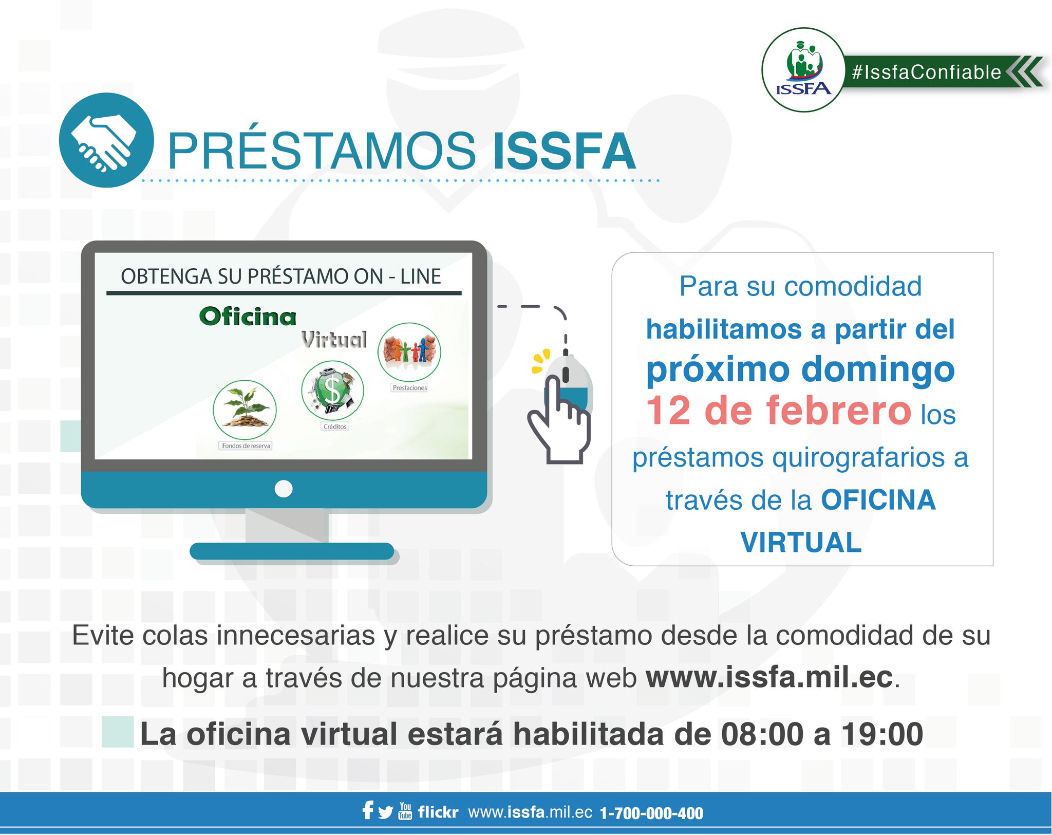 ISSFA on Twitter "Realice su préstamo desde la comodidad de su hogar