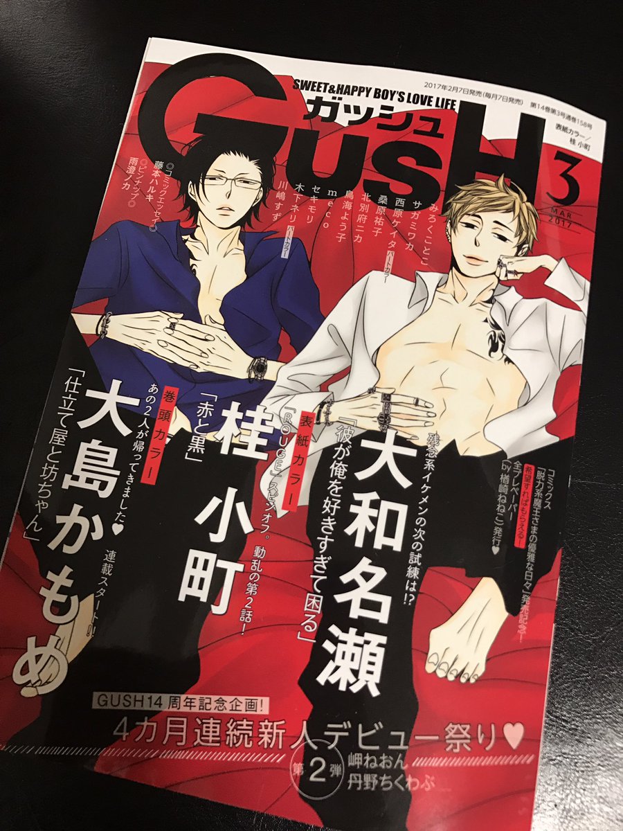 告知が遅くなりましたが、7日に発売されたGUSH3月号でお久しぶりの「仕立て屋と坊ちゃん」を掲載していただきました。初めての巻頭カラーです!有難うございます!この二人をまた描かせてもらえて嬉しいです。 