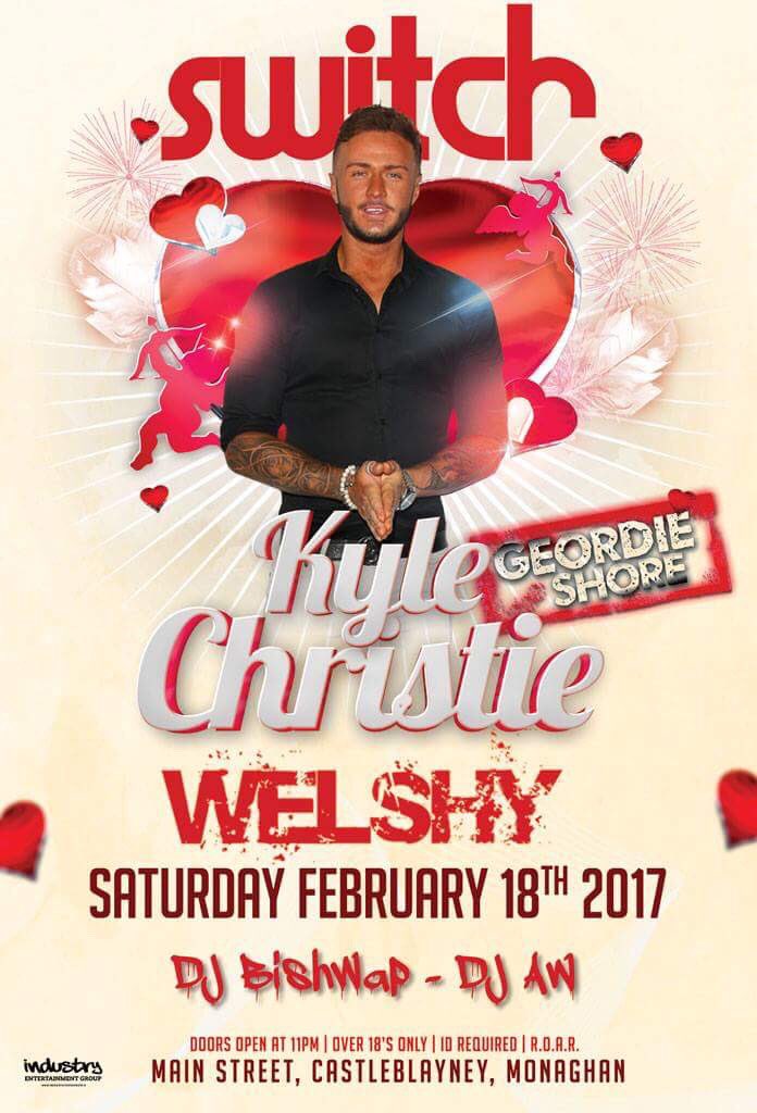 SwitchNightclub's tweet photo. RT To Win Free Entry To See @KyleCGShore & #WELSHY @SwitchNightclub Sat 18th Feb w/ #DJAW and @DJEAMONBISHOP #SwitchValentines ❤️🔞 https://t.co/UmMwT0TdoU