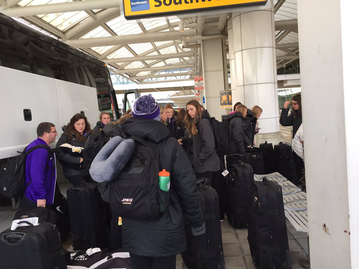 JMULacrosse's tweet photo. Dukes are all checked in for the flight to Detroit. #GoDuked #DDP https://t.co/hnx24v2Jpx