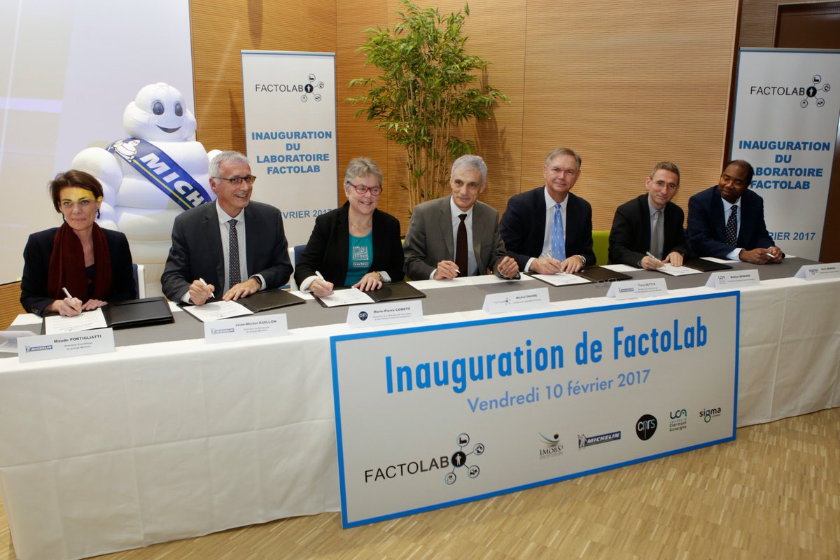 Michelin's tweet photo. #ClermontFd based academic labs @InstitutPascal, Lapsco, Limos + @CNRS @UCAuvergne @SIGMAClermont + Michelin = Factolab https://t.co/S22bKsIU1b