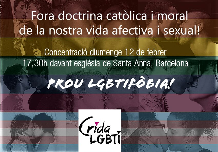 acampadasants's tweet photo. Diumenge 17:30 davant església de sta Anna (C. sta Anna 29 BCN) concentració de rebuig de xerrada homòfoba organitzada l'arquebisbat de Bcn. https://t.co/I9onH8EBGy