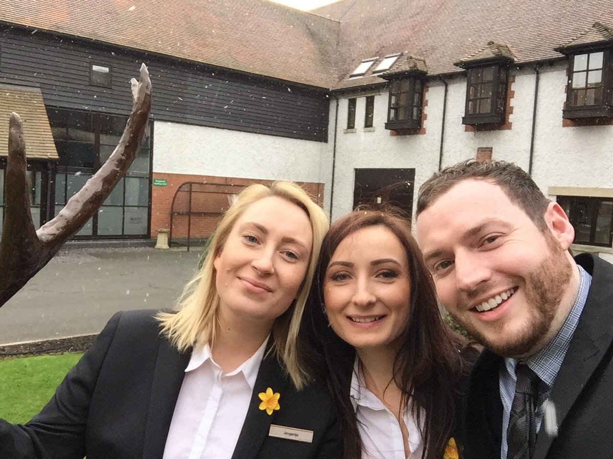 The snow maybe falling <a href="/MarriottForestA/">Vulnerability</a> but our front desk team are still ready to welcome you to the hotel! #snowday #teamforest
