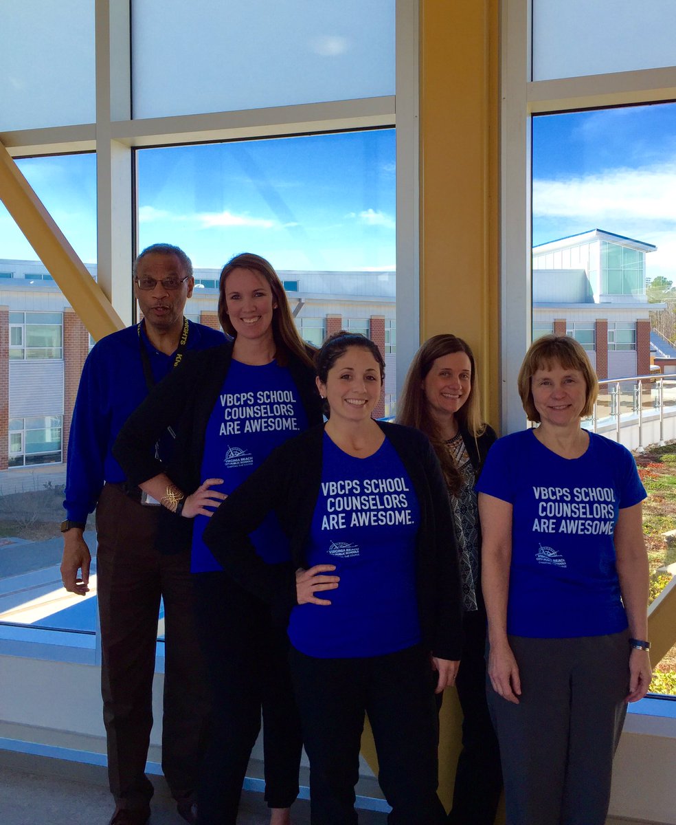 KelseyMSeibert's tweet photo. Part of the @KellamHigh counseling team, rocking our #NSCW17 #VBSC2017 shirts in our beautiful school 💙 Thank you, @RB_Jamison! https://t.co/Tb8afuXYJC