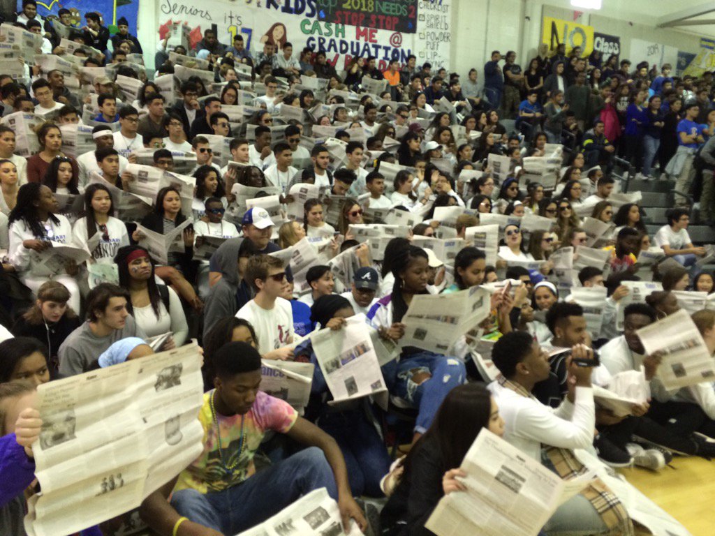 LewisLancers's tweet photo. Pep rally is on - seniors are ready for the Junior Lip Sync https://t.co/SL3IqZzJTW