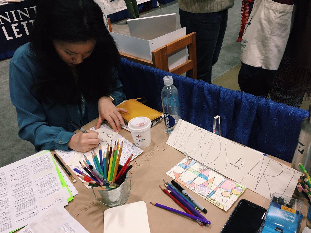 kayapress's tweet photo. Get inspired by a book & create something with us at booth 115 📚🎨🖌 #AWP17 #WordsToArt #LitInColor https://t.co/Ph5ZRMJv3g