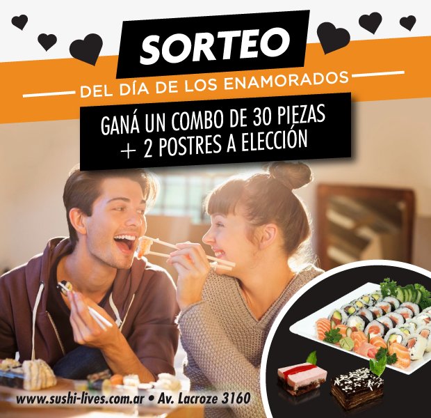 SushiLivesARG's tweet photo. ❤SORTEO❤
¡Participá por un combo de 30 piezas+ 2 postres a elección!
Hacé RT en twitter y compartí!
Podés participar hasta el 13/02- 13hs! https://t.co/EL4JbsZduI