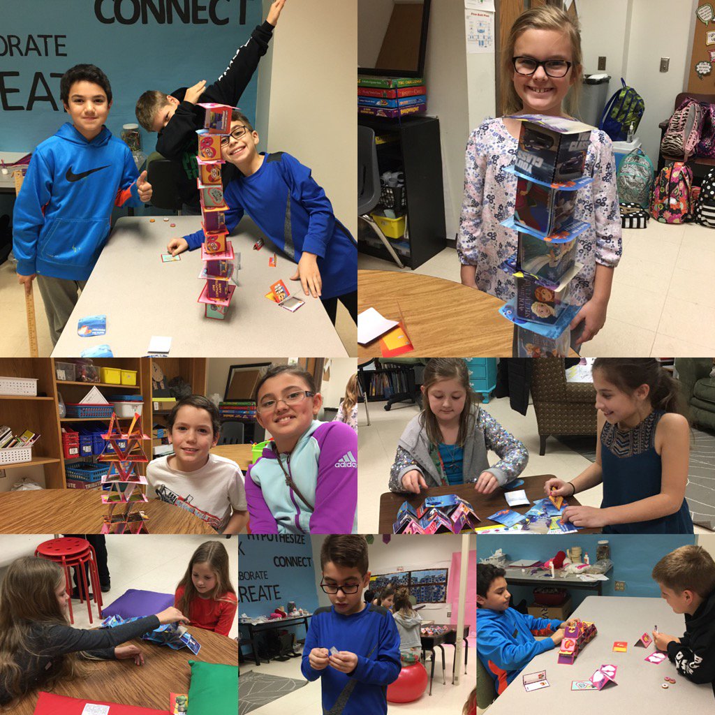 MinshewsClass's tweet photo. Valentine card STEM engineering challenge- building the tallest tower!  @central_mabank #cekidsmatter #STEMed https://t.co/kgYSej8jCT