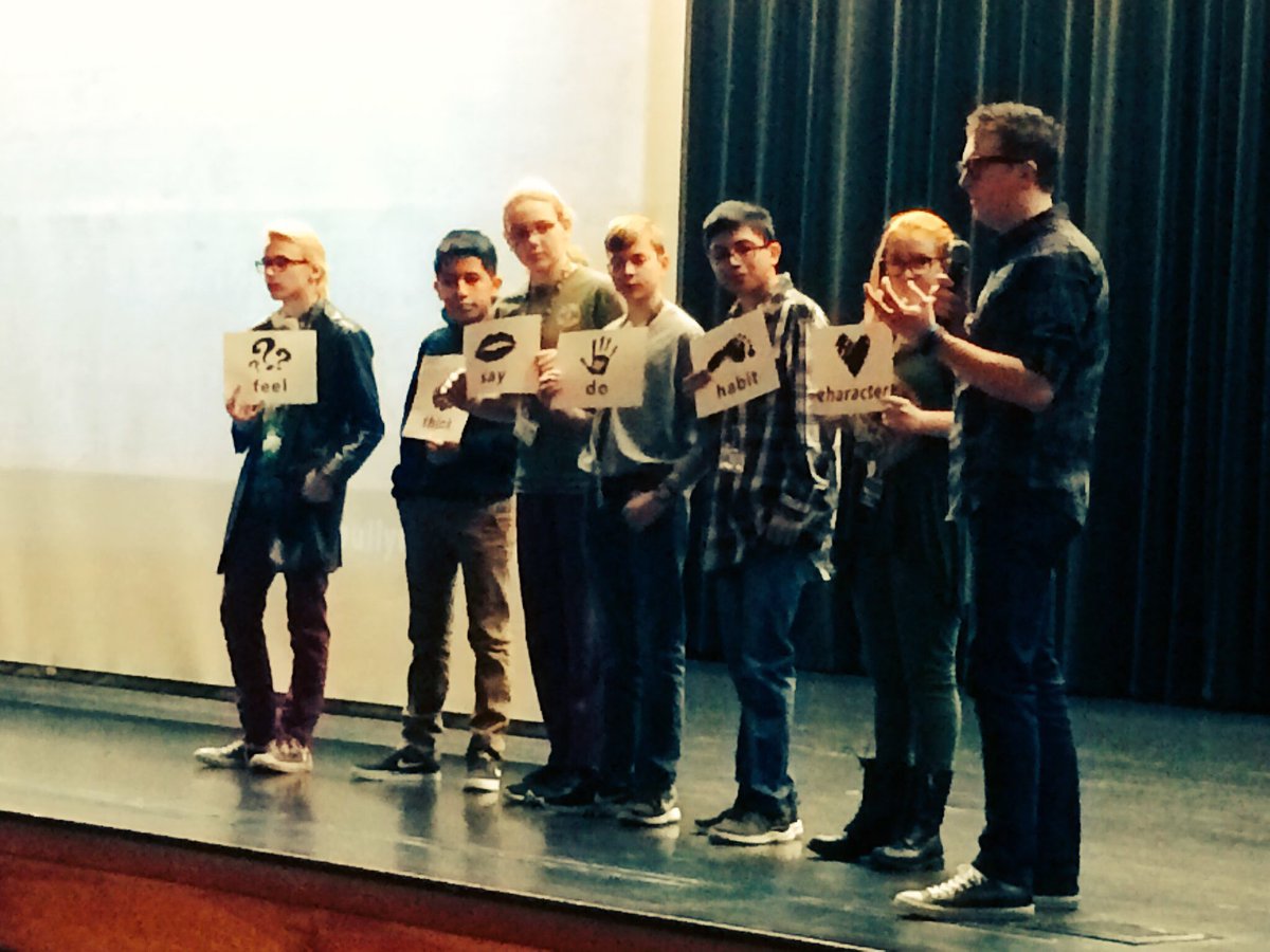 kirkendallART's tweet photo. #mychoice I'm in charge of my character! Thanks for the AMAZING message today @bullyingspeaker #bethechange #WCSmission https://t.co/PKv4IRrz9D