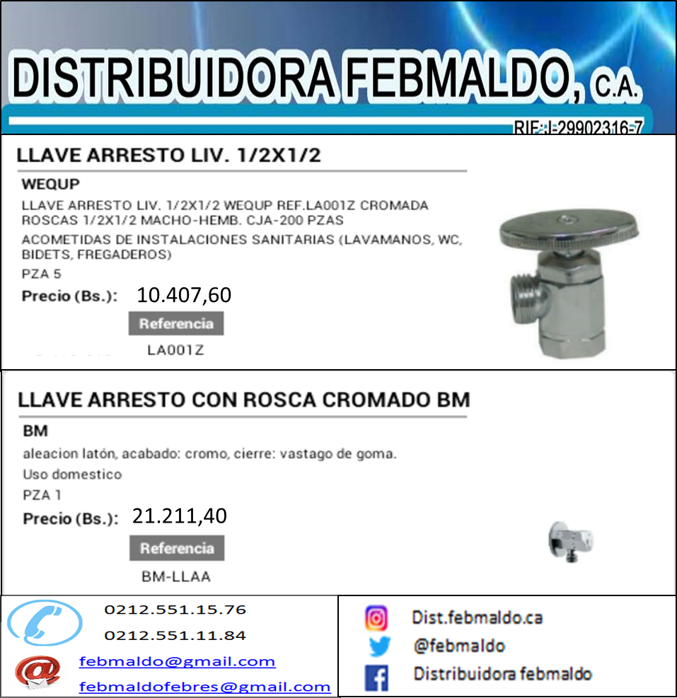 febmaldo's tweet photo. Oferta impelable en Llaves de arresto!.
Contactanos... #ferreterias #plomeria #OFERTAS  #descuento #llavesdearresto https://t.co/BMut5mGGZK