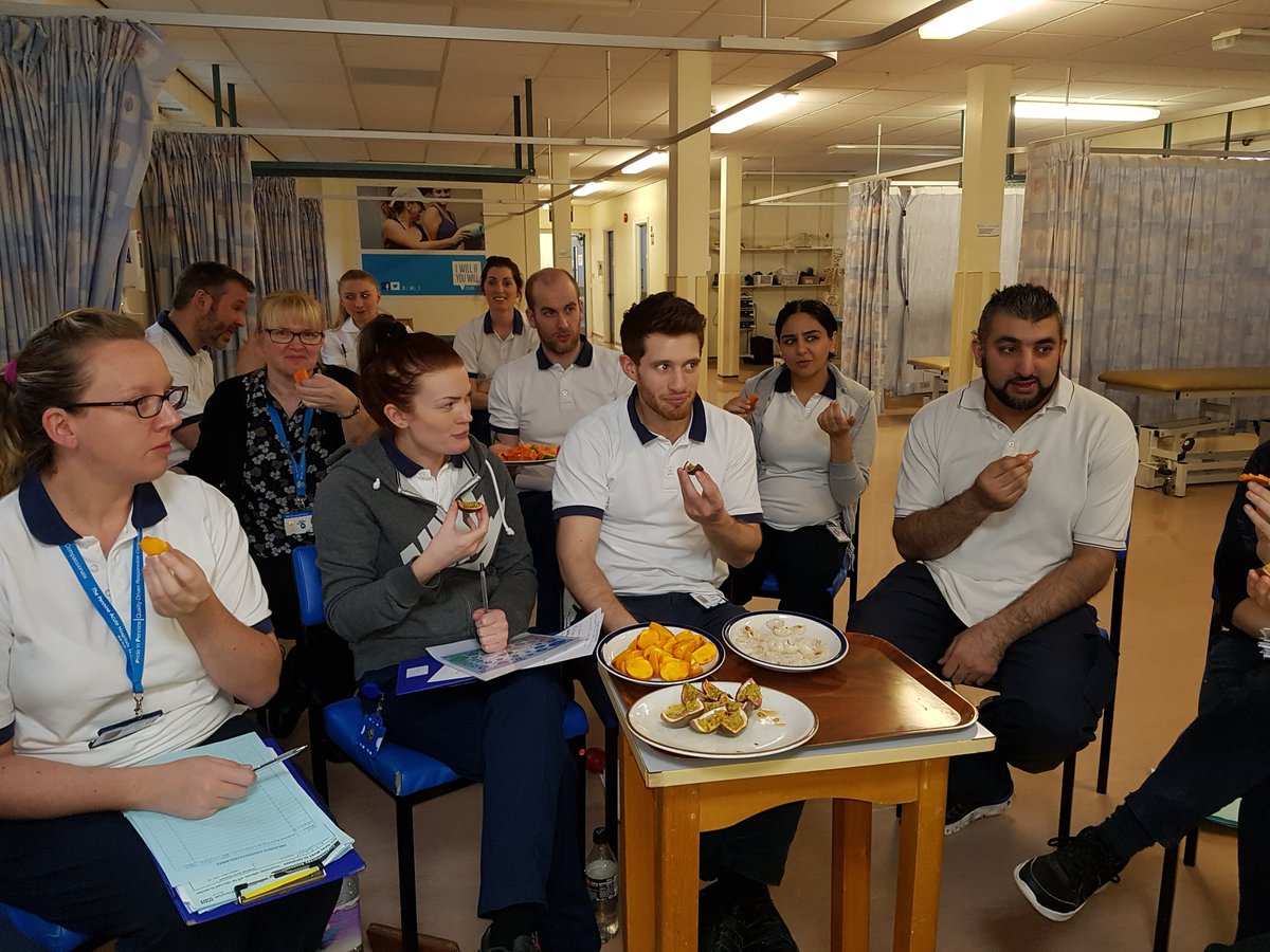 DeborahBActive's tweet photo. Physio staff sampling healthy #FunkyFoods in Health &amp; Wellbeing meeting @PennineAcuteNHS Feb H&amp;W challenge @michellejwaite @CMossPhysio https://t.co/dEDSmsrtSz