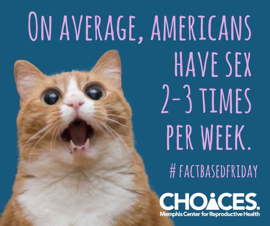 choices_clinics's tweet photo. Have you ever wondered how often everyone else is having sex? According to the NCHS the average is 2.88 times/week. #FactBasedFriday https://t.co/4ghZzHW3Kt