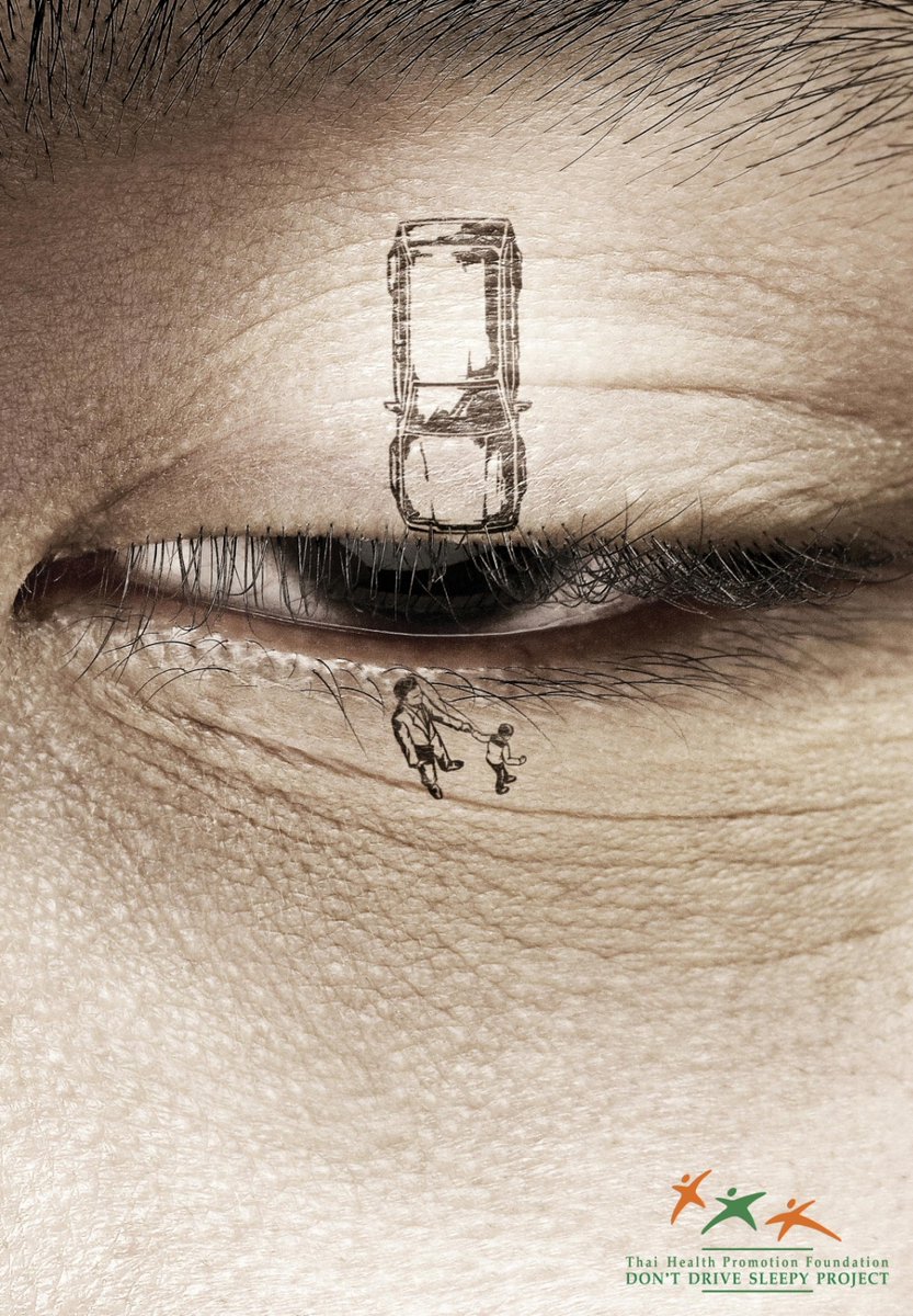 LADN_EU's tweet image. #Campagne : "Ne prenez pas le volant si vous êtes fatigué"
Annonceur : @thaihealth 
Création : #BBDOBangkok
