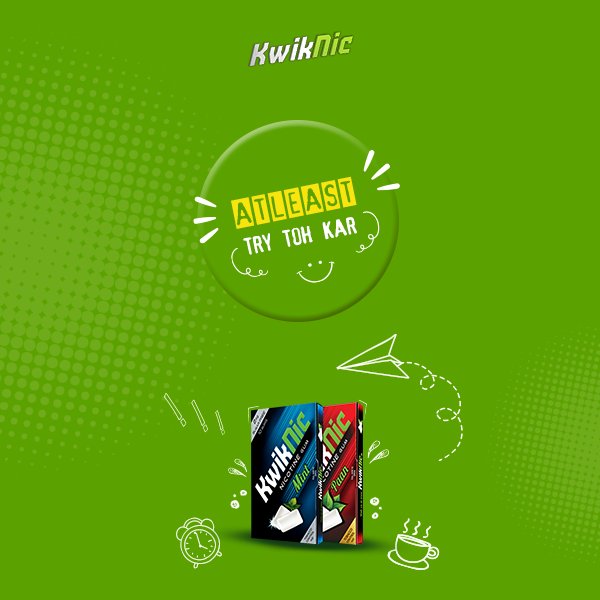 KwikNicIndia's tweet photo. KwickNic is a nicotine gum &amp; not a regular chewing gum! #TryTohKar for a healthy life. Buy Now https://t.co/aTNbKr95sf https://t.co/Ct0AoMsdXR