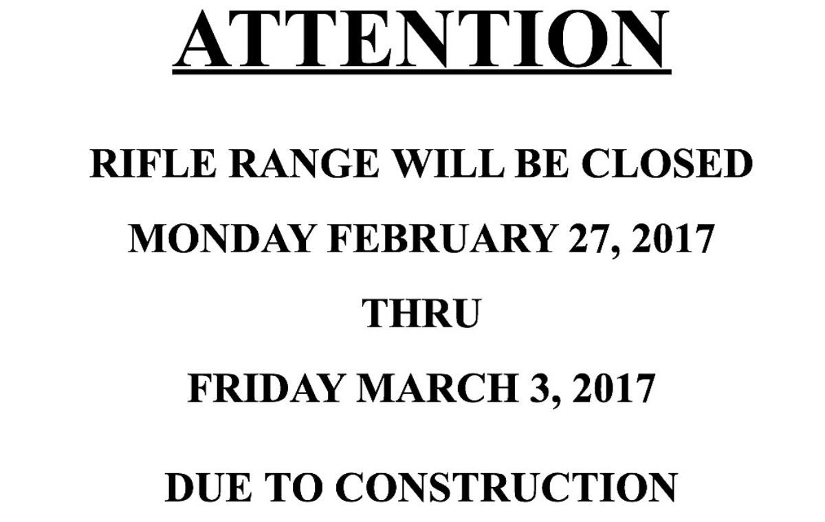 icodistrict7's tweet image. The gun range at Sugar Ridge will be closed Feb. 27th - March 3rd 2017 for construction.  #indianaico