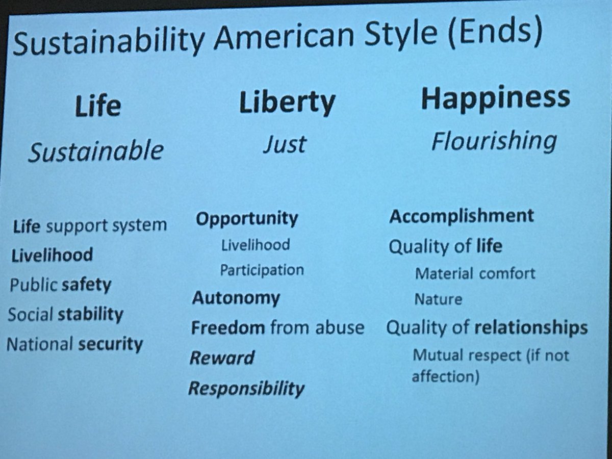 jcarnott's tweet photo. RIchard Norton (@TaubmanCollege): framework for sustainability American style. 🇺🇸#MUSEcon2017 https://t.co/ZhHjqO8WyW